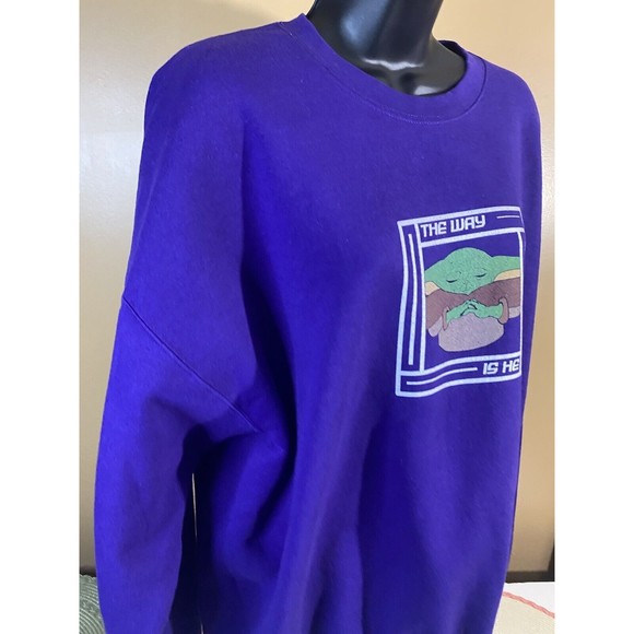 Star Wars Yoda Print Gildan Purple Pullover Sweatshirt Size XL - Picture 5 of 16